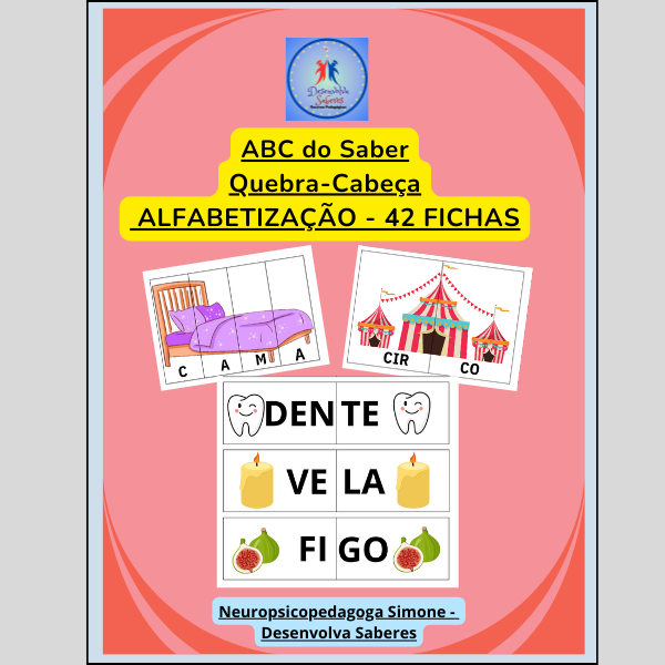 Quebra Cabeça ABC Jogo Pedagógico para alfabetização