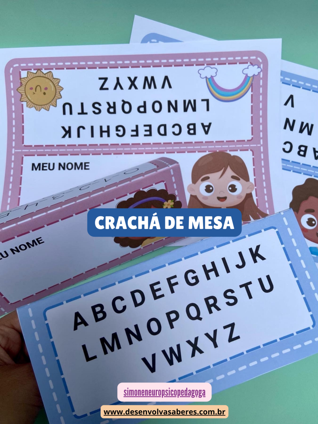 🌟 Crachás de Mesa Personalizados - Com Alfabeto, números e nome - EDITÁVEL - Image 2