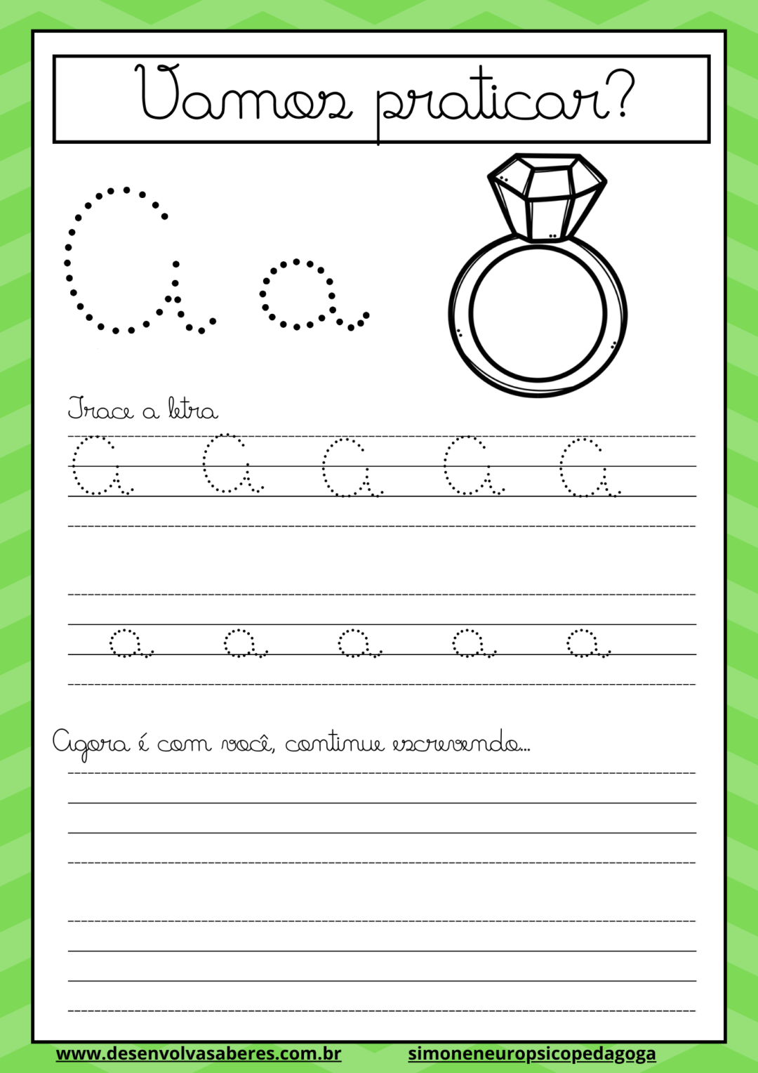 Apostila de Alfabetização: Alfabeto Cursivo Pontilhado - Image 3
