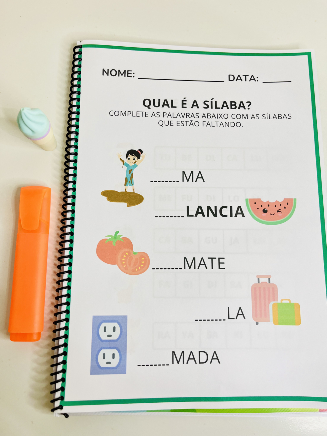 Apostila de Atividades sobre Sílaba Simples - ALFABETIZAÇÃO - Image 4