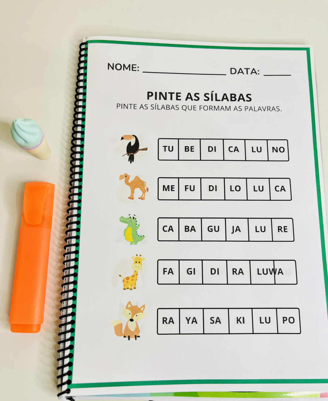 Apostila de Atividades sobre Sílaba Simples - ALFABETIZAÇÃO - Image 5