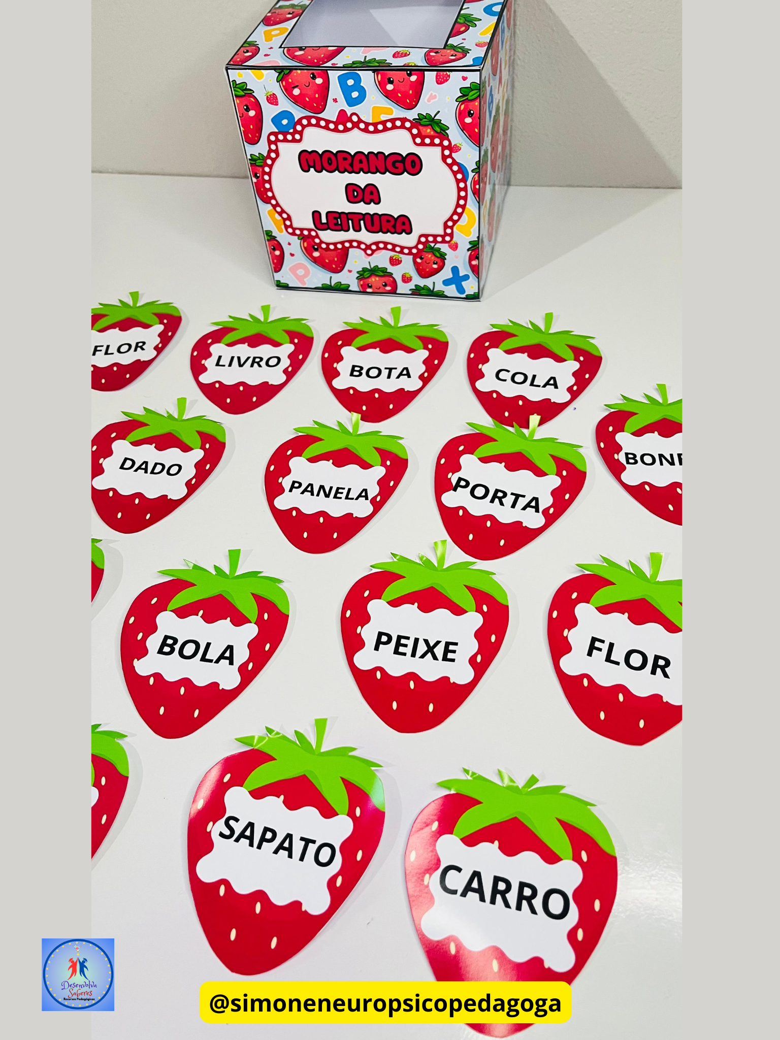 Morango da Leitura – Leitura, Vocabulário e Diversão em um Só Recurso - 72 palavras (simples e complexas) - Image 4